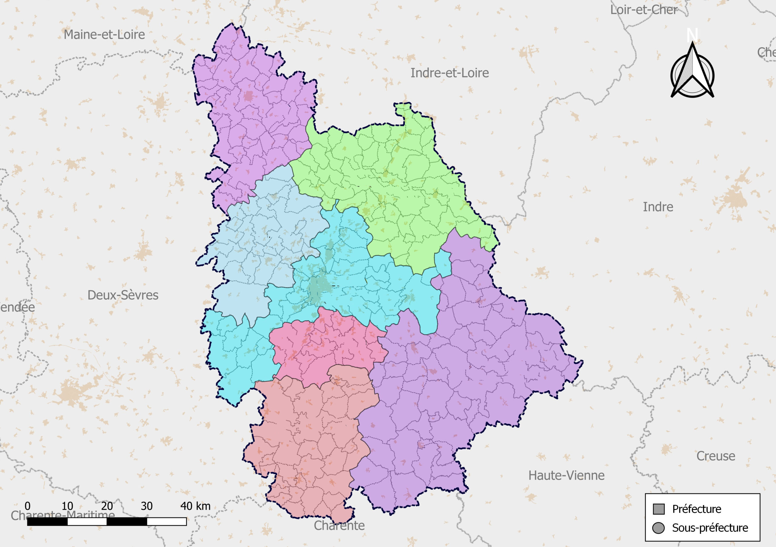 Carte des intercommunalités de la Vienne